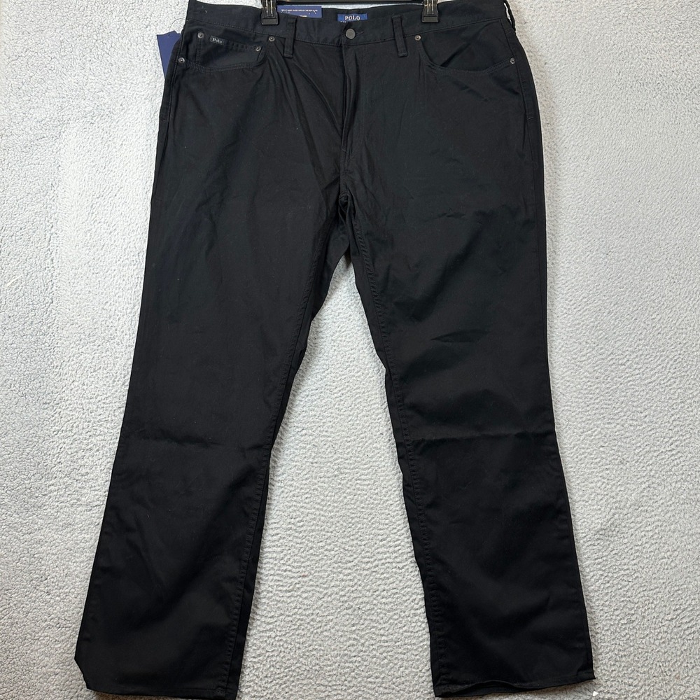 NEW Polo Ralph Lauren Pants Mens 42X32 Big Tall Classic Fit Black Chino Stretch